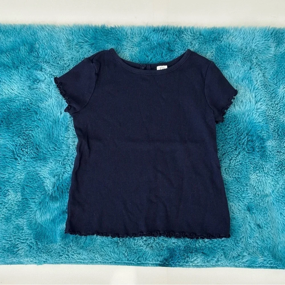 Gap Navy Blue Girls Short Sleeve Shirt Size 4 Years